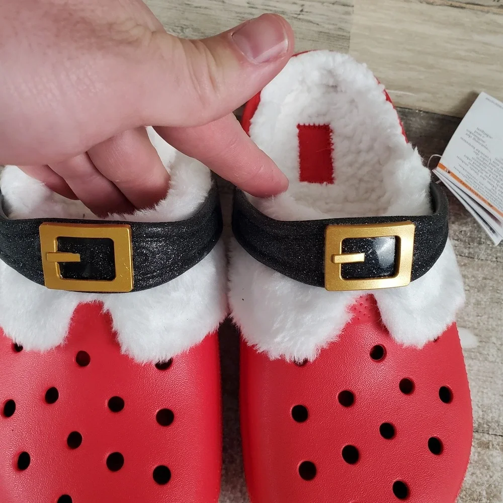 Crocs Classic Lined Santa Clogs Sz C5 5 Children Sandals Christmas Slip On Lined